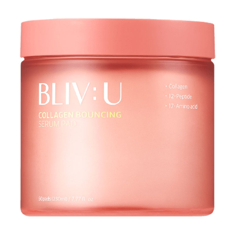 Пади для обличчя Bliv:U Collagen Bouncing Serum Pad з колагеном, 50 шт