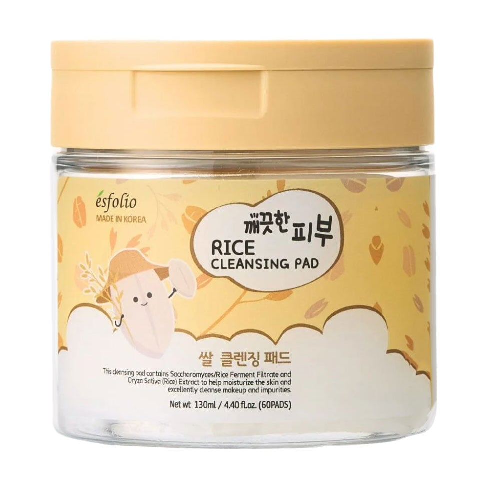 Пади для обличчя Esfolio Pure Skin Rice Cleansing Pad з рисовою водою, 60 шт