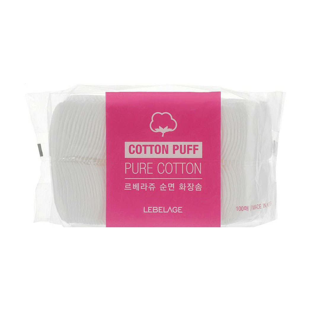 Пафи для обличчя Lebelage Cotton Beauty бавовняні, 100 шт