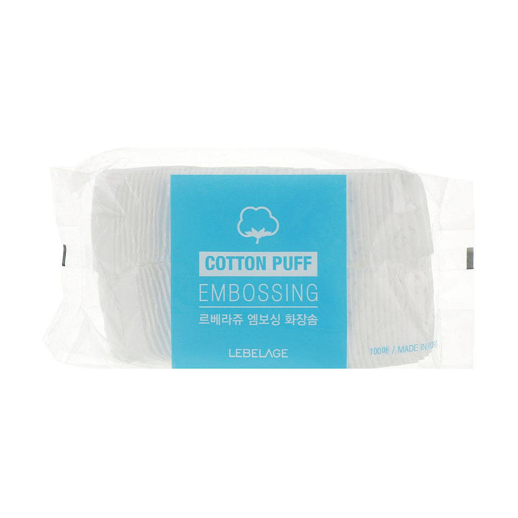 Пафи для обличчя Lebelage Cotton Beauty Embossing бавовняні, 100 шт