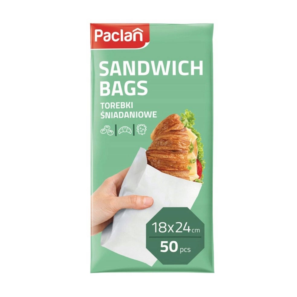 Пакети для бутербродів Paclan, паперові 18*24 см, 50 шт