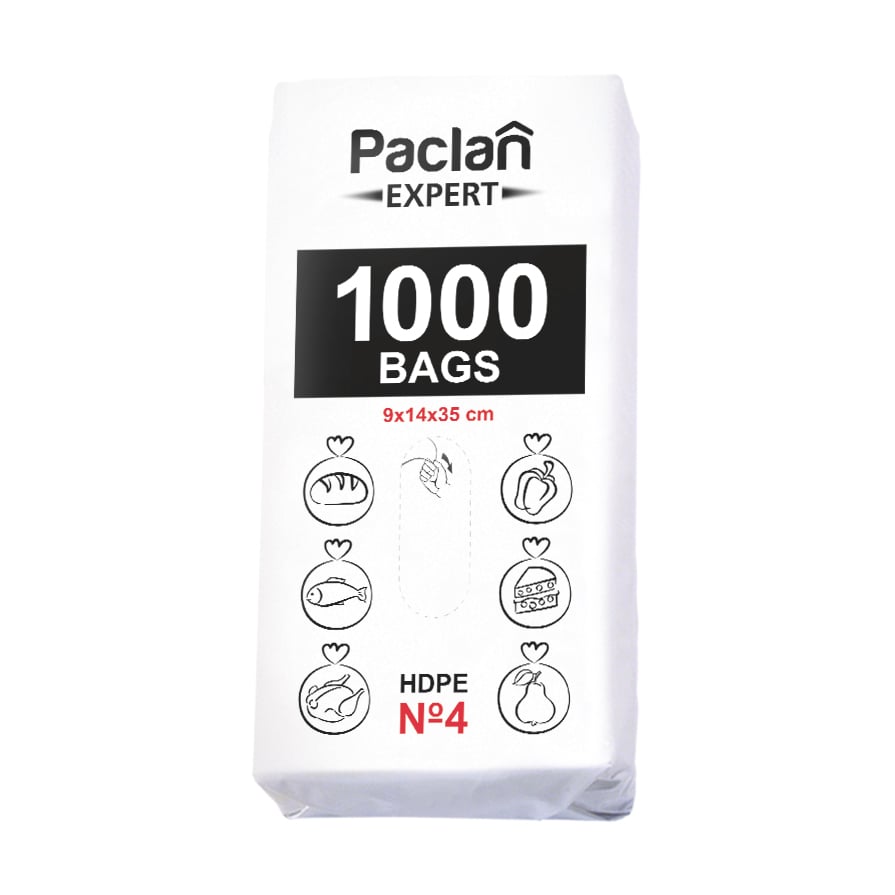 Пакети фасувальні Paclan № 4, 9*14*35 см, 1000 шт