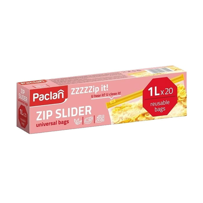 Пакети Paclan iз замком-застібкою, 1 л, 20 шт