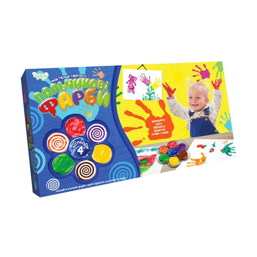 Пальчикові фарби Danko Toys Моя перша творчість, 4 кольори, від 3 років (PK-02-02)