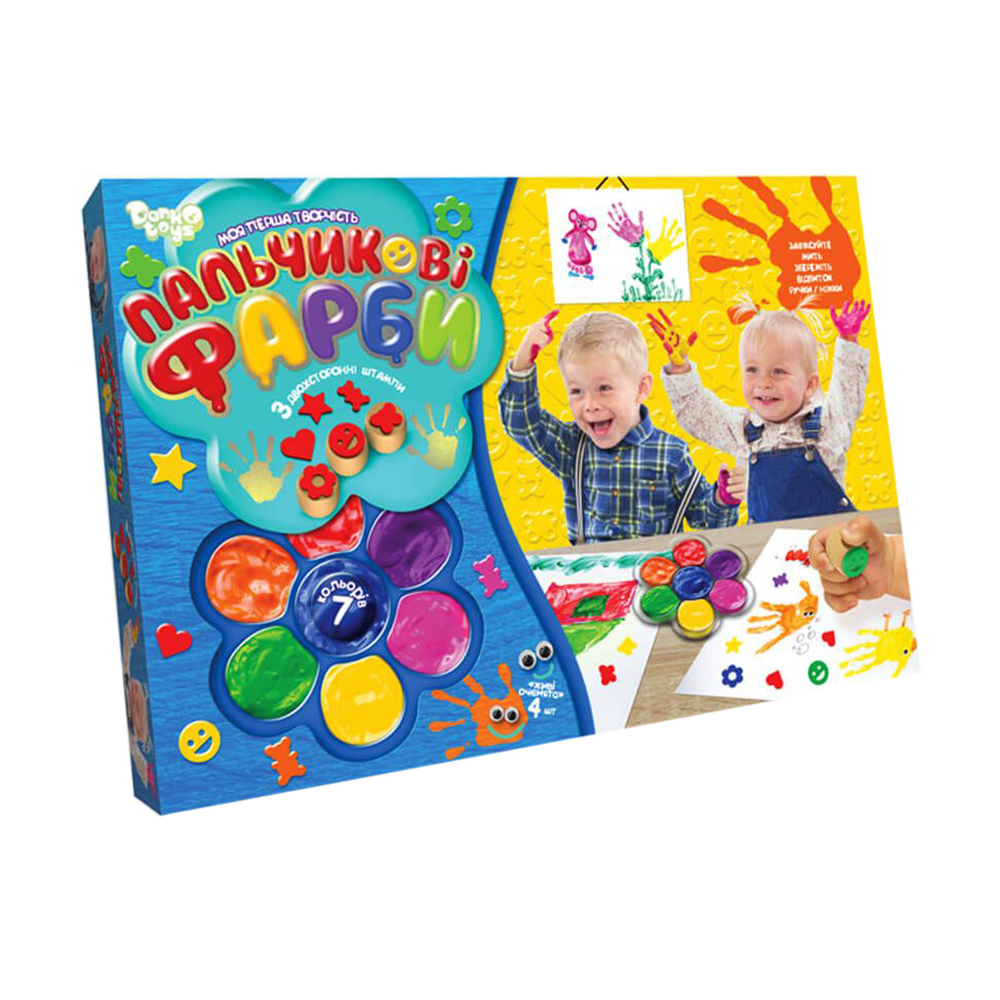 Пальчикові фарби Danko Toys Моя перша творчість, 7 кольорів, від 3 років (PK-01-02)