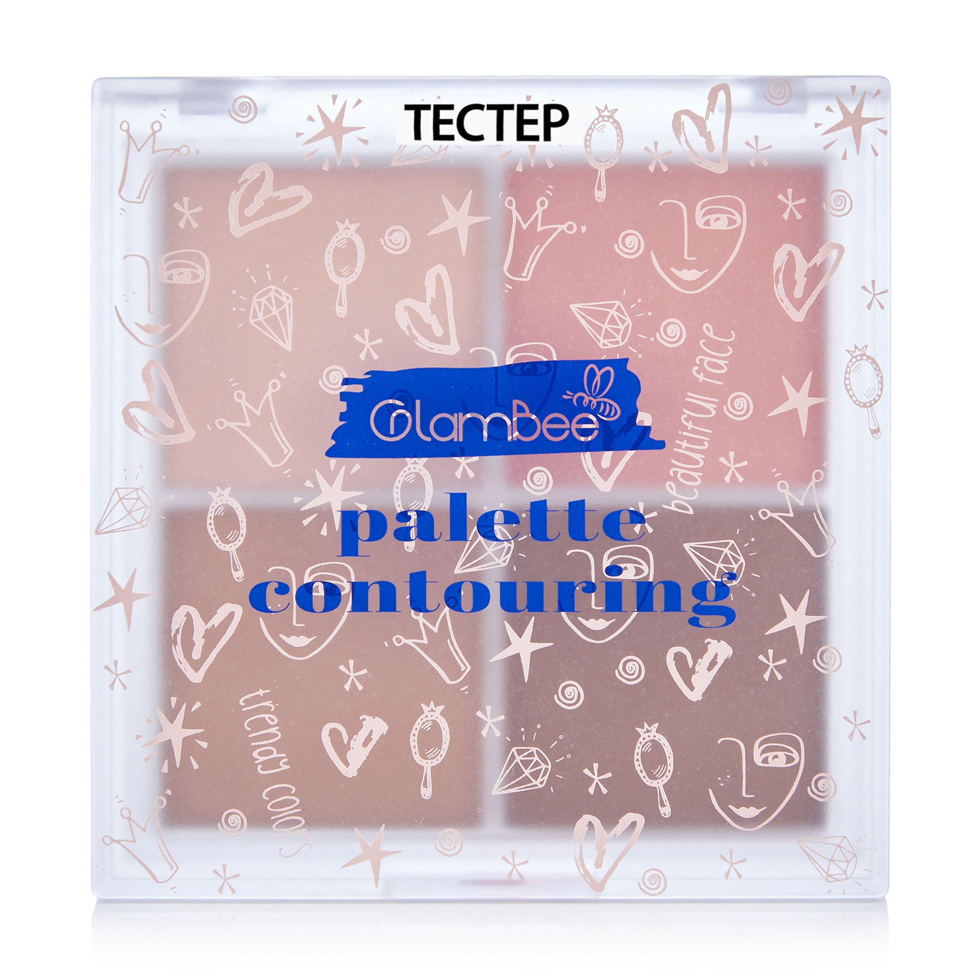 Палетка для контурингу обличчя GlamBee Pallete Contouring тон 02, 14 г (Тестер)