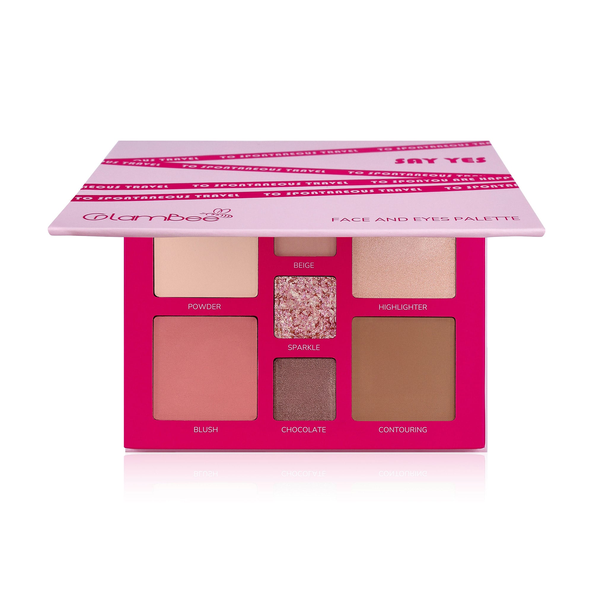 Палетка для повік та обличчя GlamBee Say Yes To Spontaneous Travel Face and Eyes Palette, 23.3 г