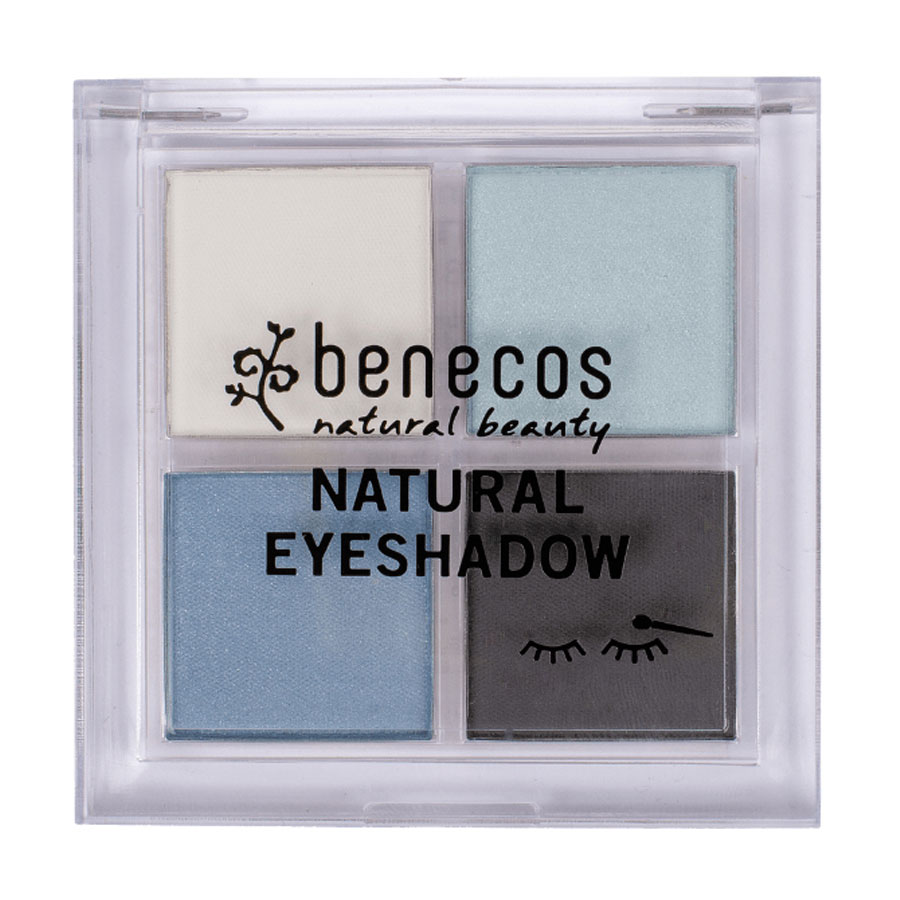 Палетка тіней для повік Benecos Natural Quattro Eyeshadow, True Blue, 8 г