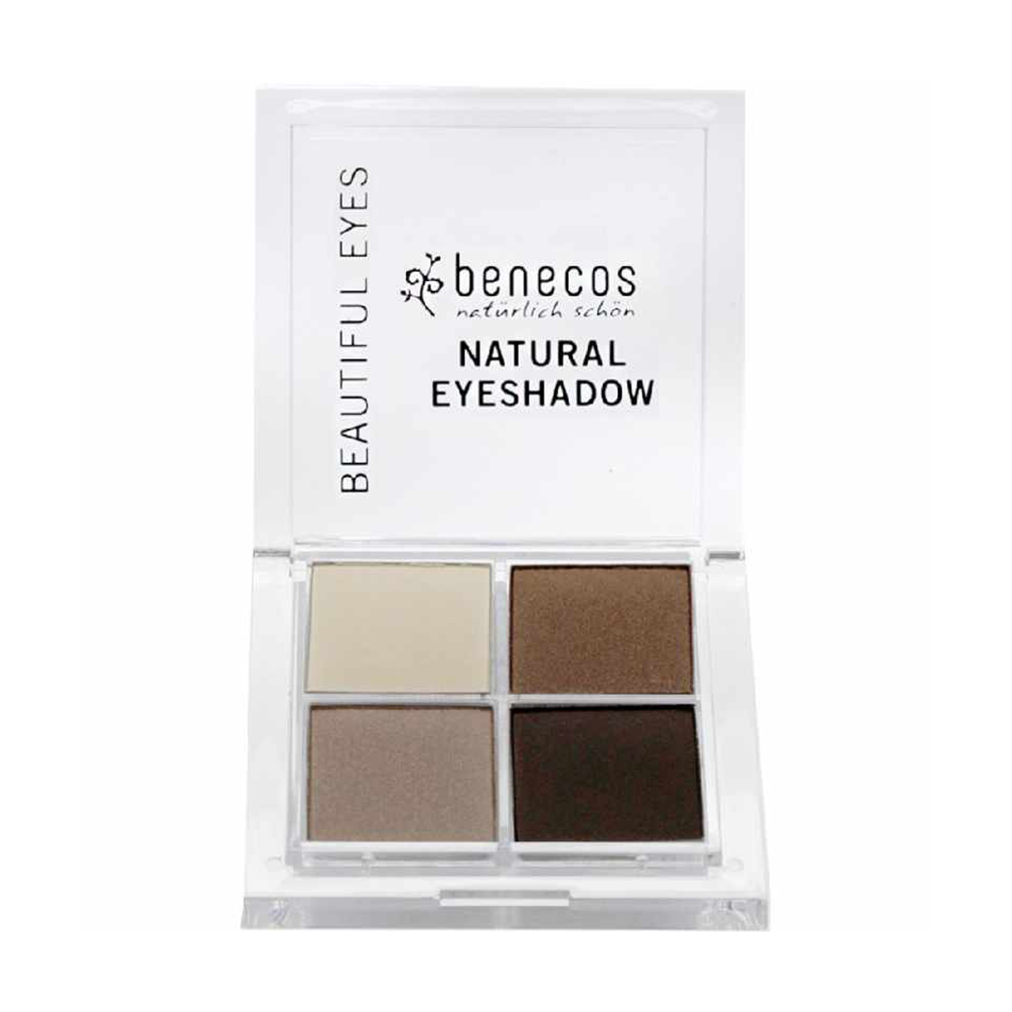 Палетка тіней для повік Benecos Natural Quattro Eyeshadow, Coffee and Cream, 8 г