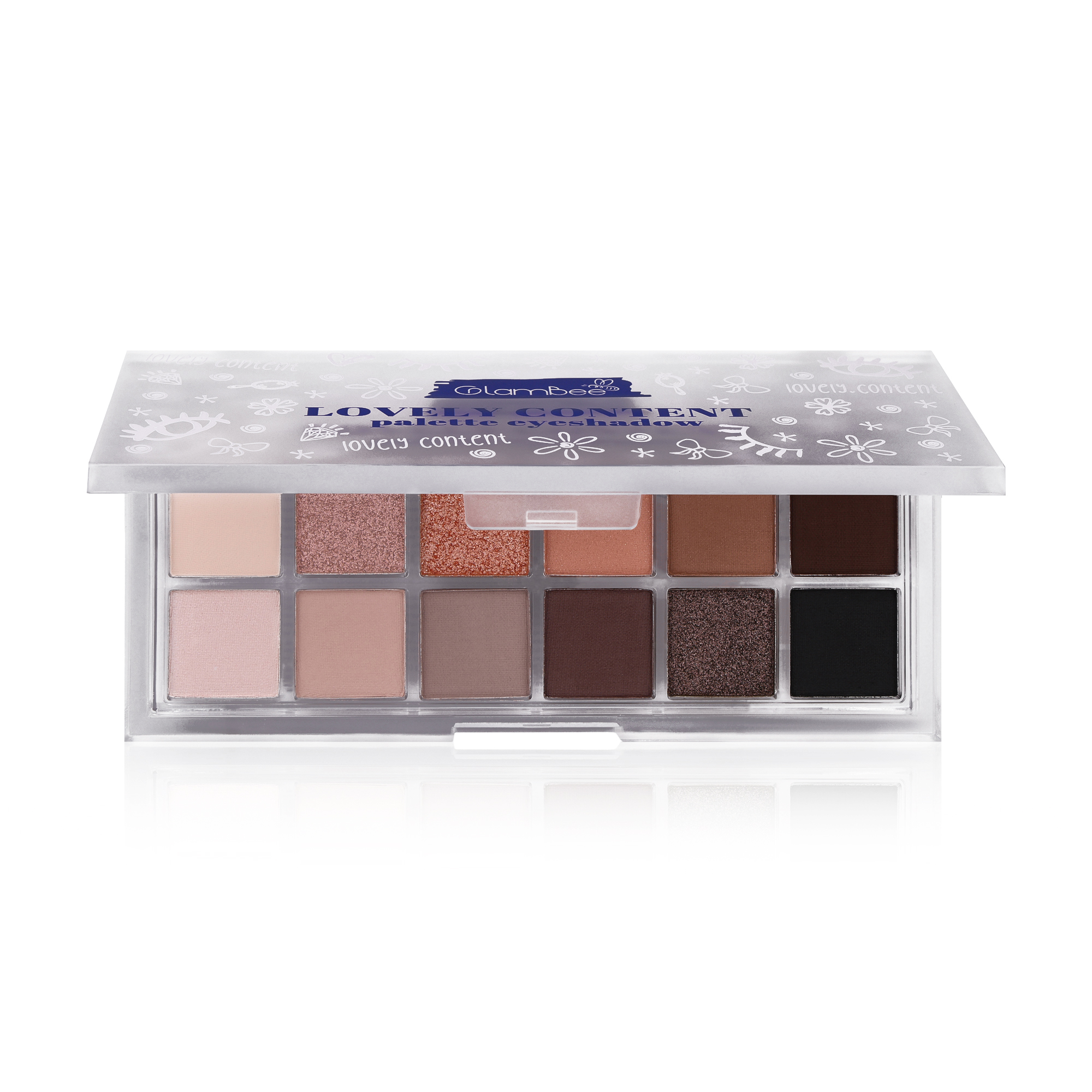 Палетка тіней для повік GlamBee Lovely Content, 12 г