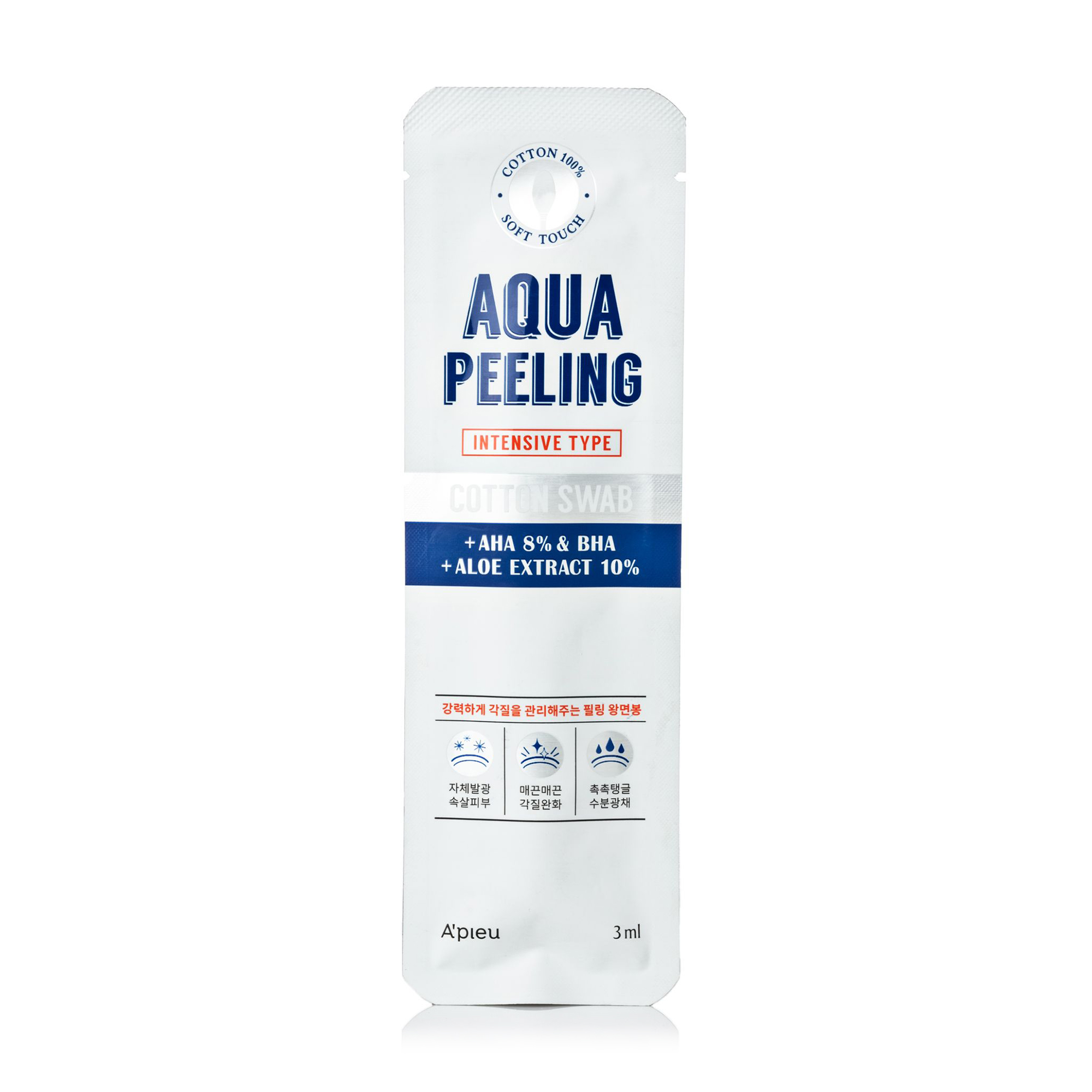 Паличка-пілінг для обличчя A'pieu Aqua Peeling Cotton Swab Інтенсивний, з 8% AHA та BHA, 3 мл