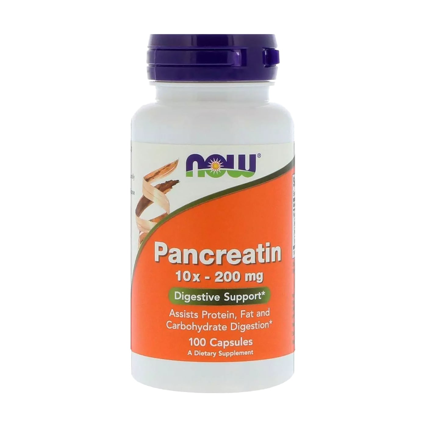 Панкреатин NOW foods Pancreatin 10х 200 мг, 100 капсул