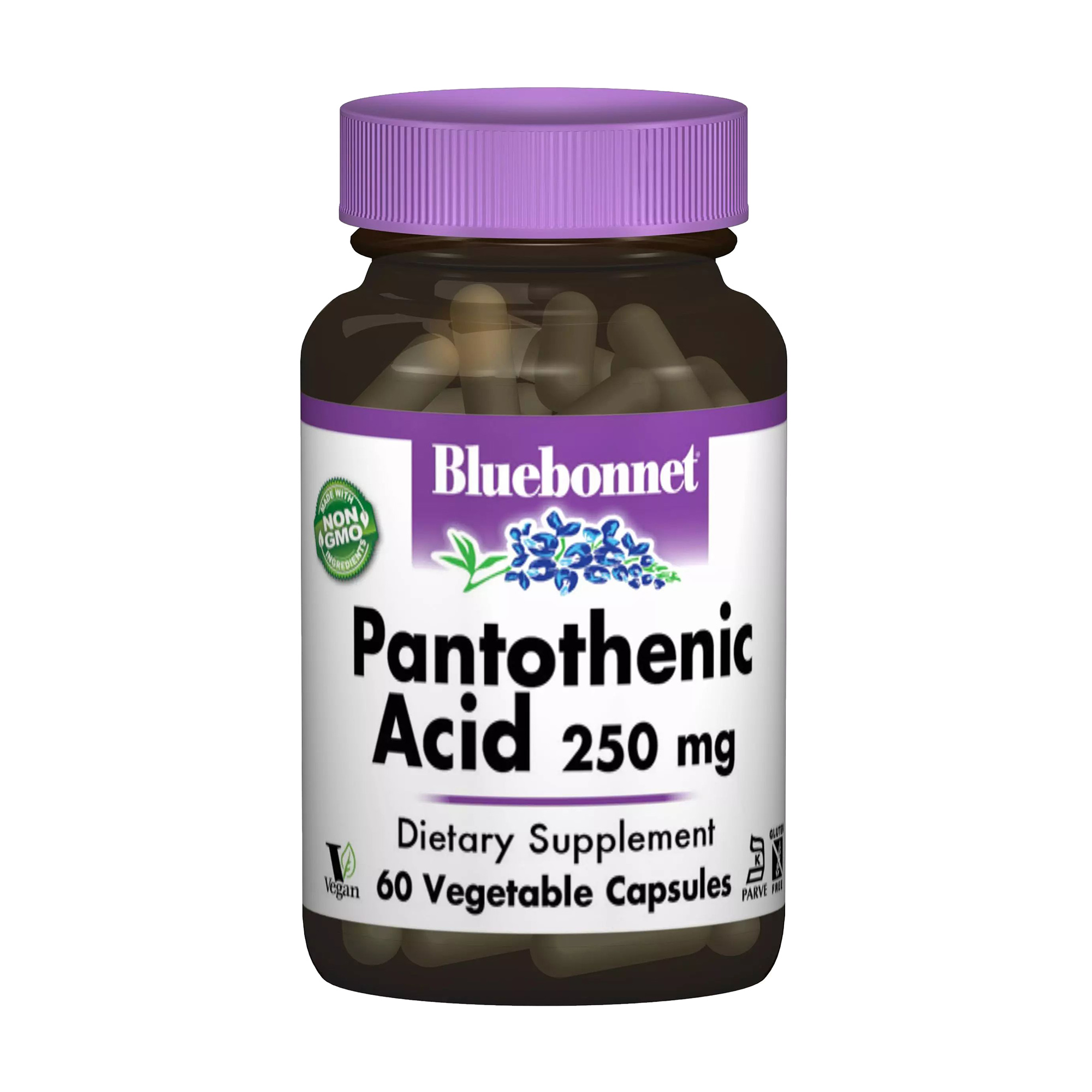 Пантотенова кислота B5 Bluebonnet Nutrition Pantothenic Acid 250 мг, 60 капсул
