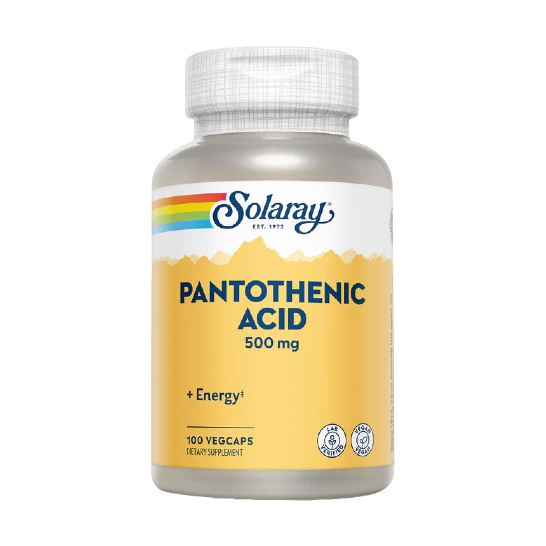Пантотенова кислота Solaray Pantothenic Acid 500 мг, 100 вегетаріанських капсул