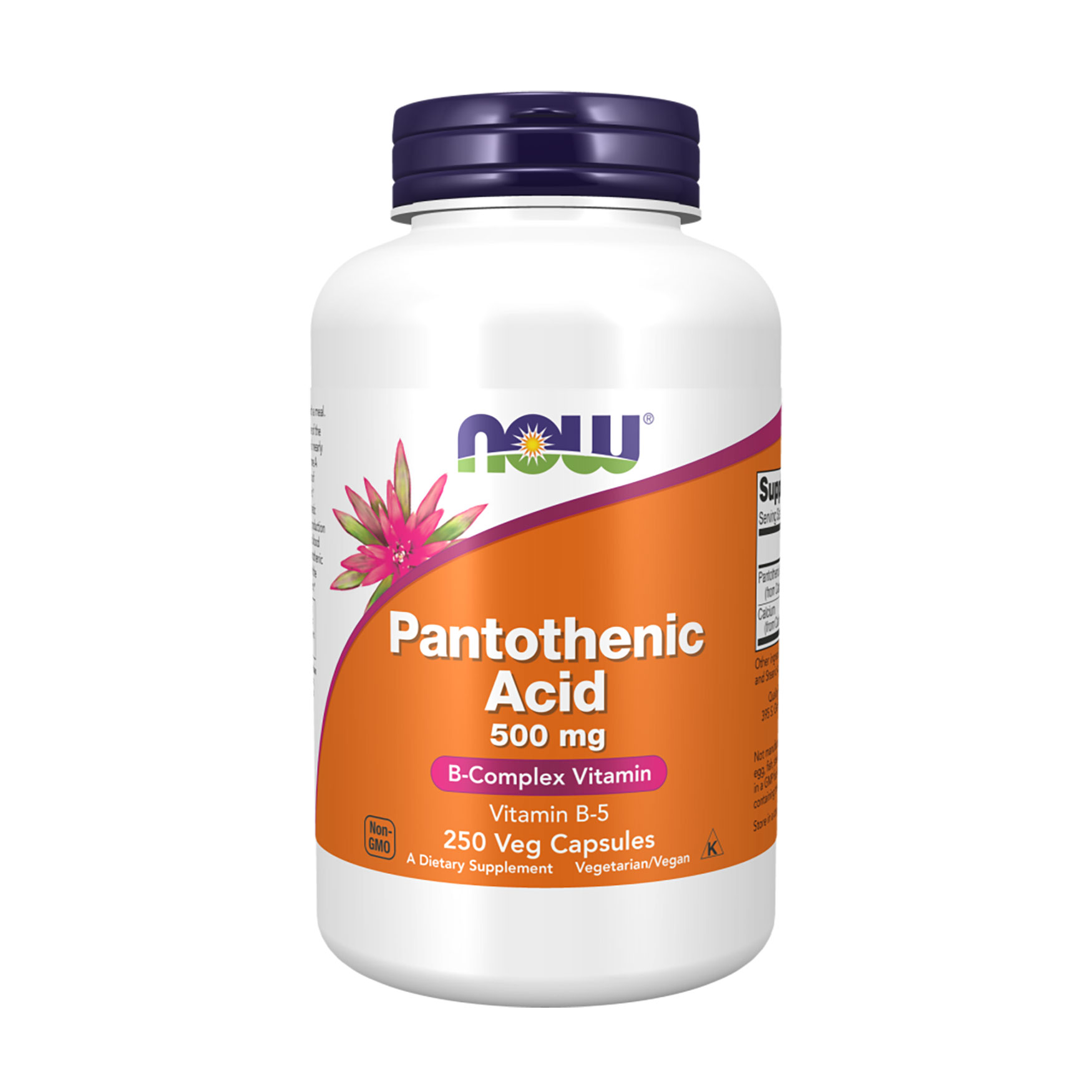 Пантотенова кислота Вітамін B5 NOW foods Pantothenic Acid Vitamin B5, 500 мг, 250 капсул