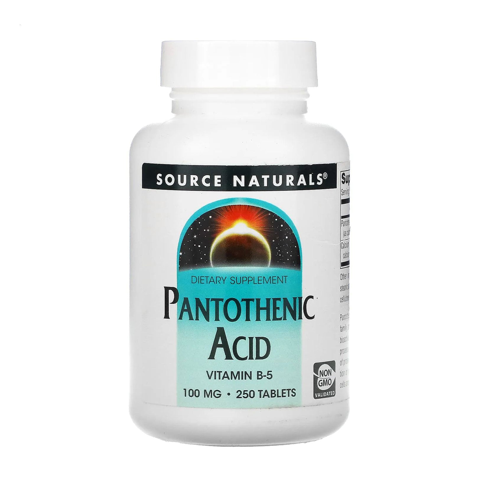 Пантотеновая кислота з вітаміном В-5 Source Naturals Pantothenic Acid Vitamin B-5, 100 мг, 250 таблеток