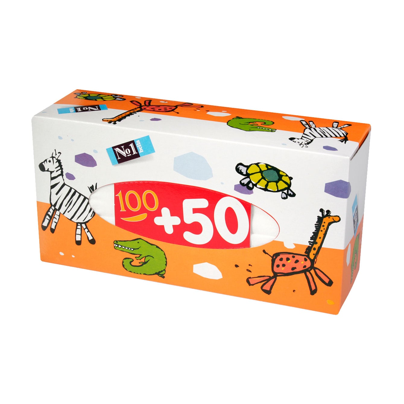 Паперові хустинки Bella baby Happy, 2-шарові, 100+50 шт