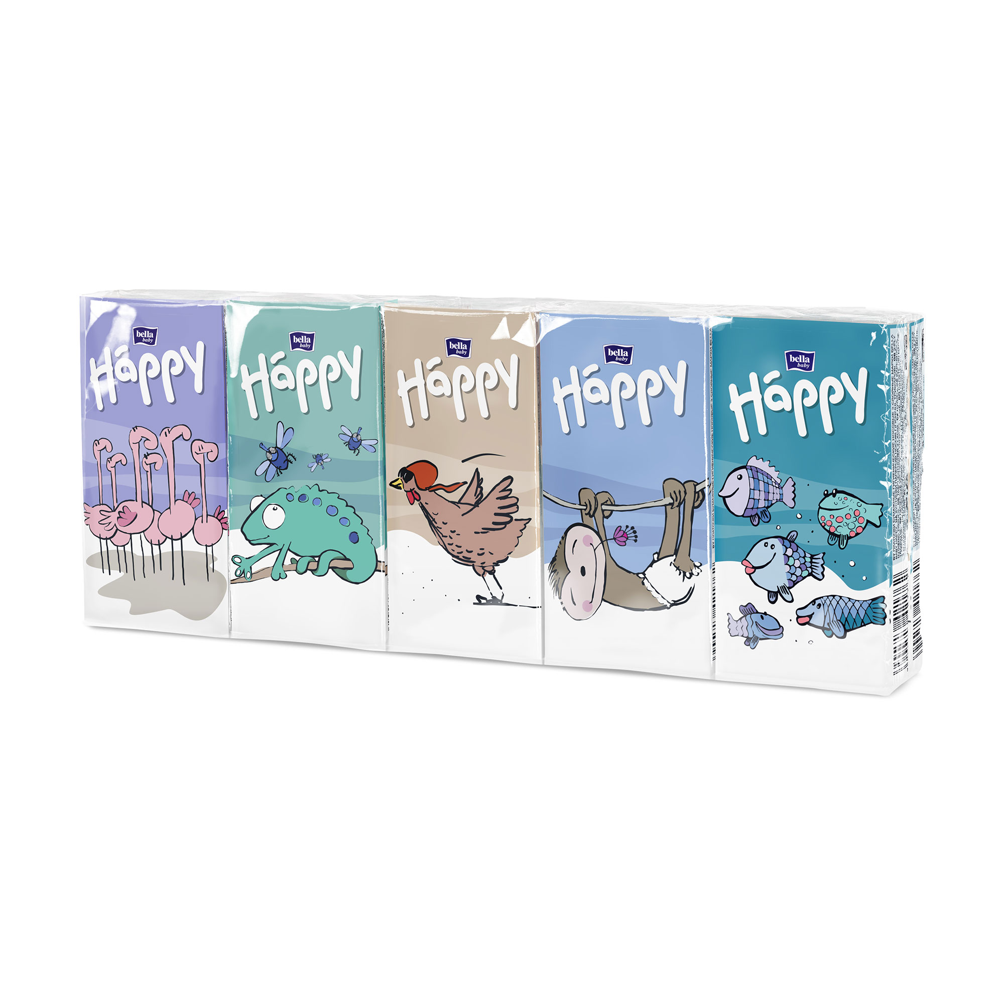 Паперові носові хустинки Bella Baby Happy 3-шарові, 9*10 шт