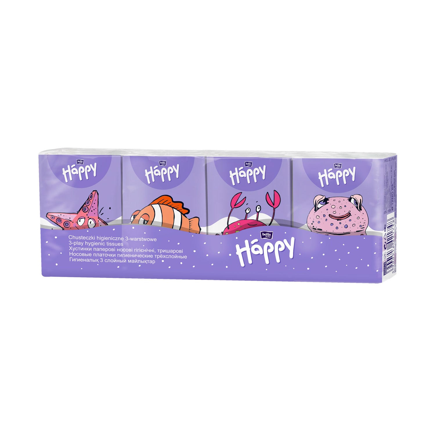 Паперові носові хустинки Bella Baby Happy 3-шарові, 9*8 шт