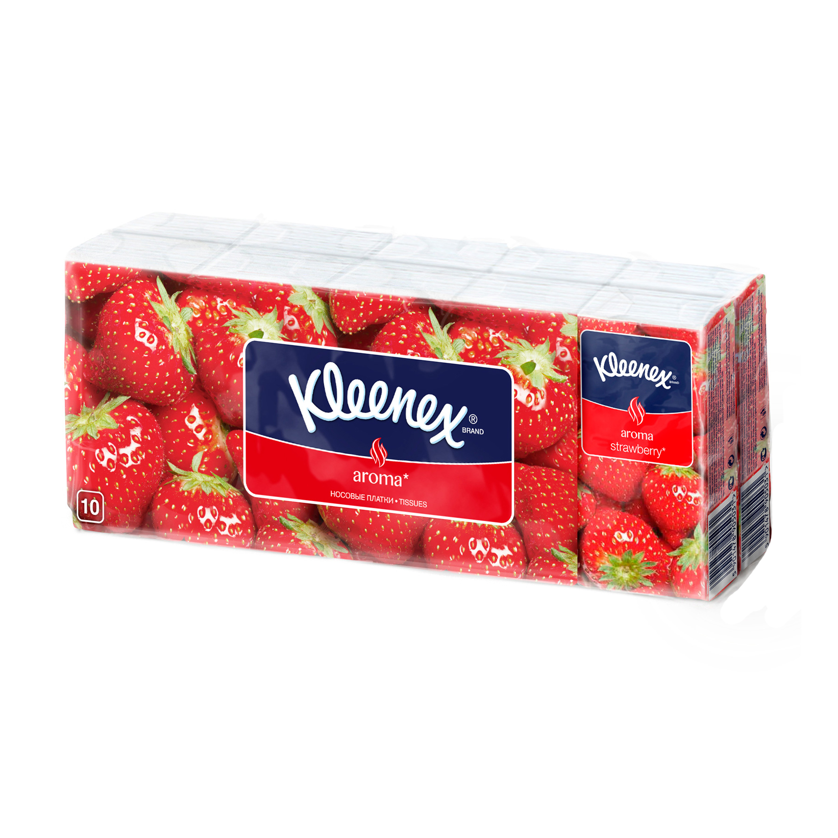 Паперові носові хустинки Kleenex з ароматом полуниці, 2-шарові, 10*10 шт