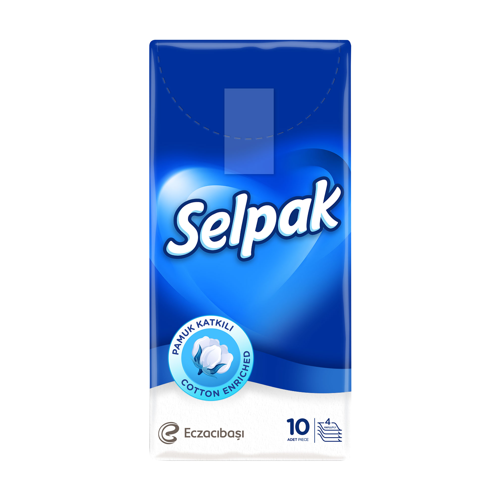Паперові носові хустинки Selpak 4-шарові, 10 шт