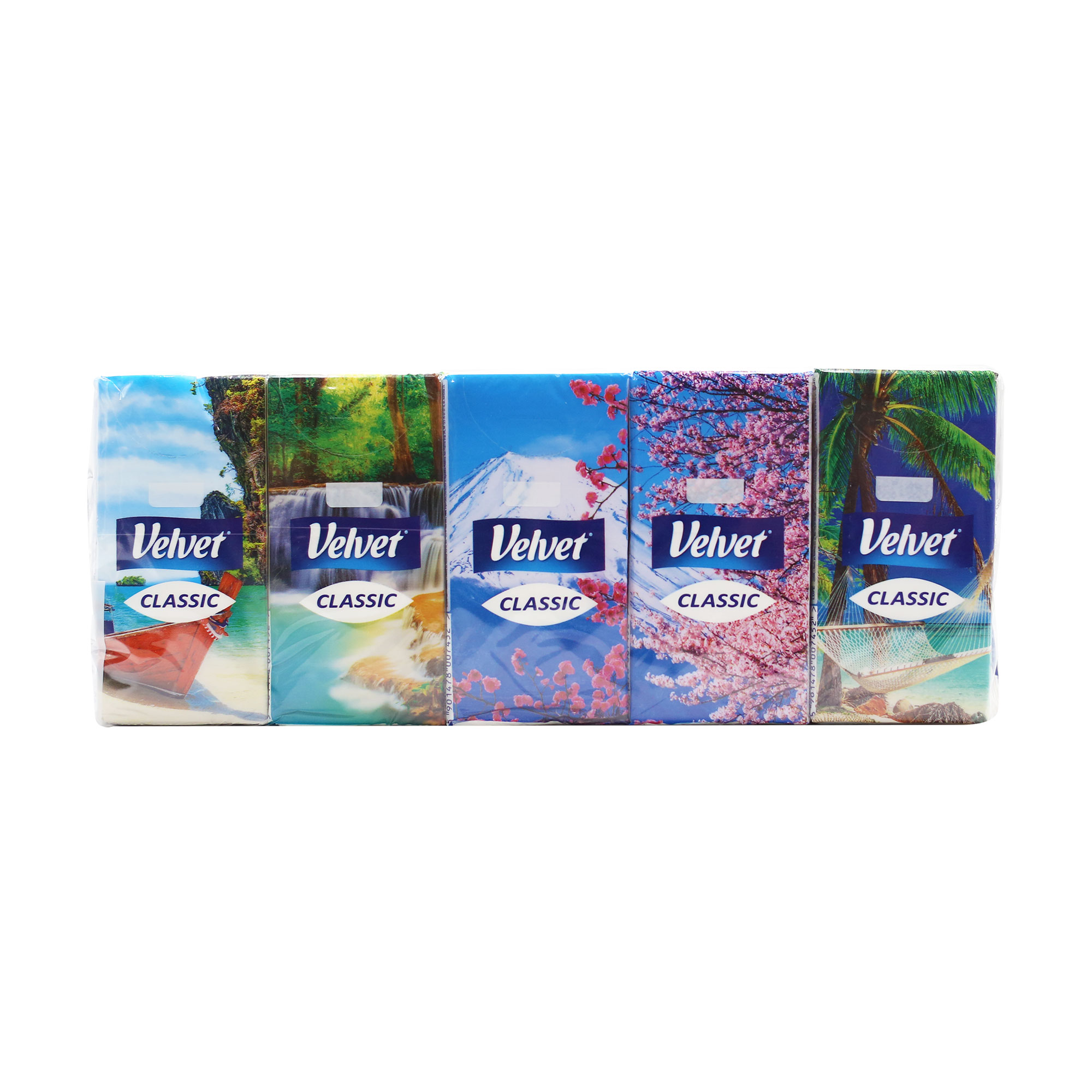 Паперові носові хустинки Velvet Classic, 3-шарові, 10*10 шт