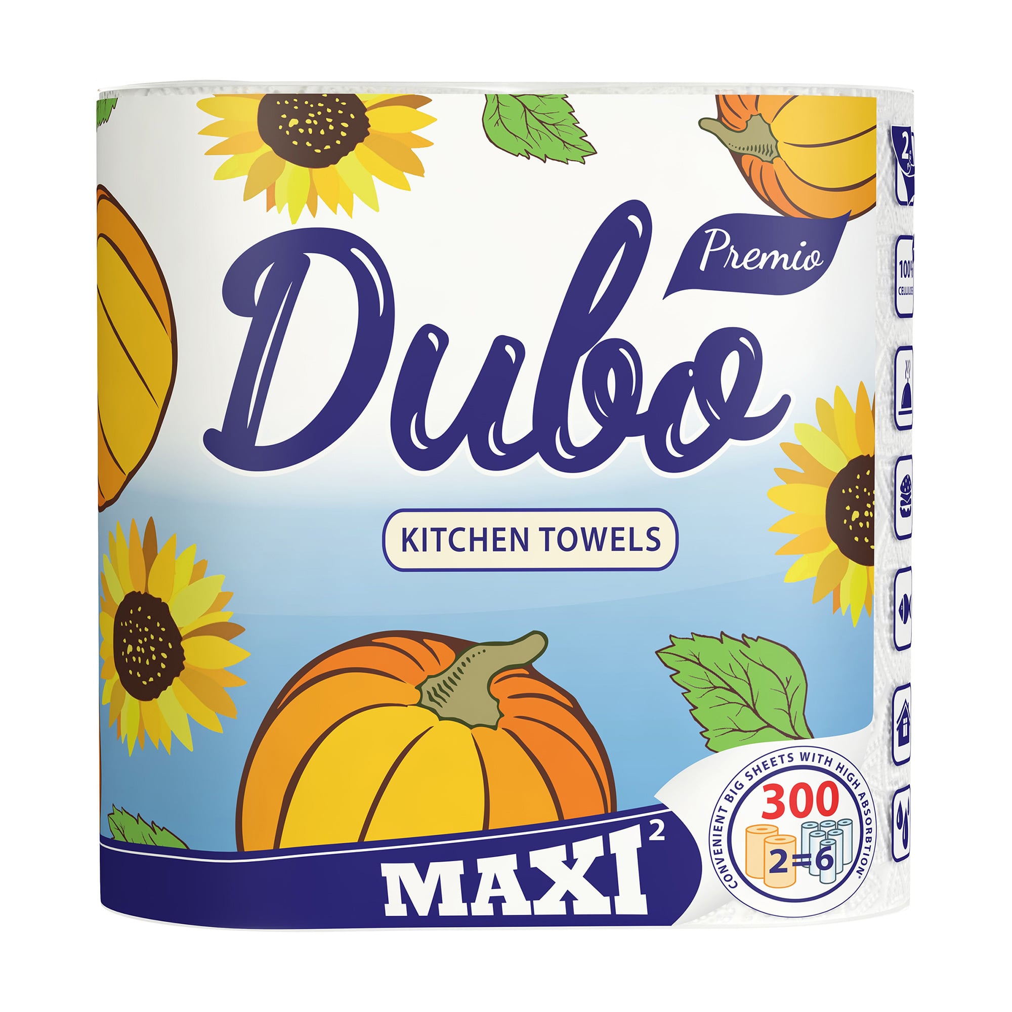 Паперові рушники Диво Premio Maxi, білі, 2-шарові, 2 шт