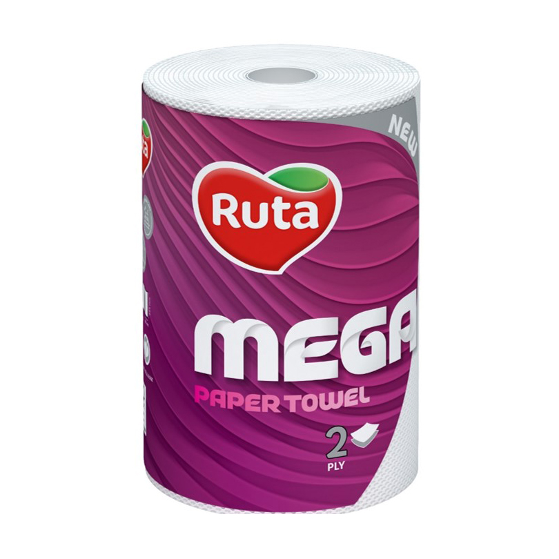 Паперові рушники Ruta Mega білі, 2-шарові, 150 відривів, 1 шт