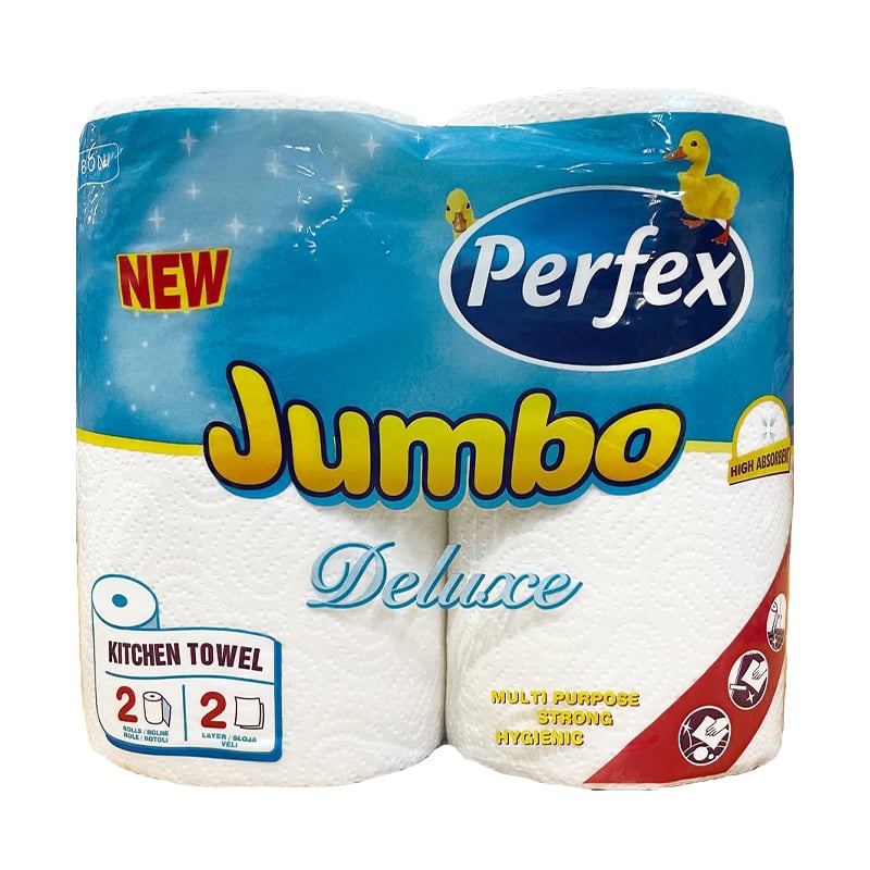 Паперовий рушник Boni Perfex Deluxe Jumbo 2-шаровий, білий, 200 відривів, 2 рулони