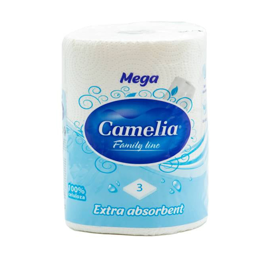 Паперовий рушник Camelia Mega білий, 3-шаровий, 131 відрив, 1 шт