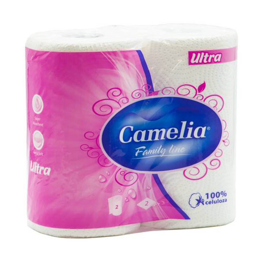 Паперовий рушник Camelia Ultra білий, 2-шаровий, 70 відривів, 2 шт