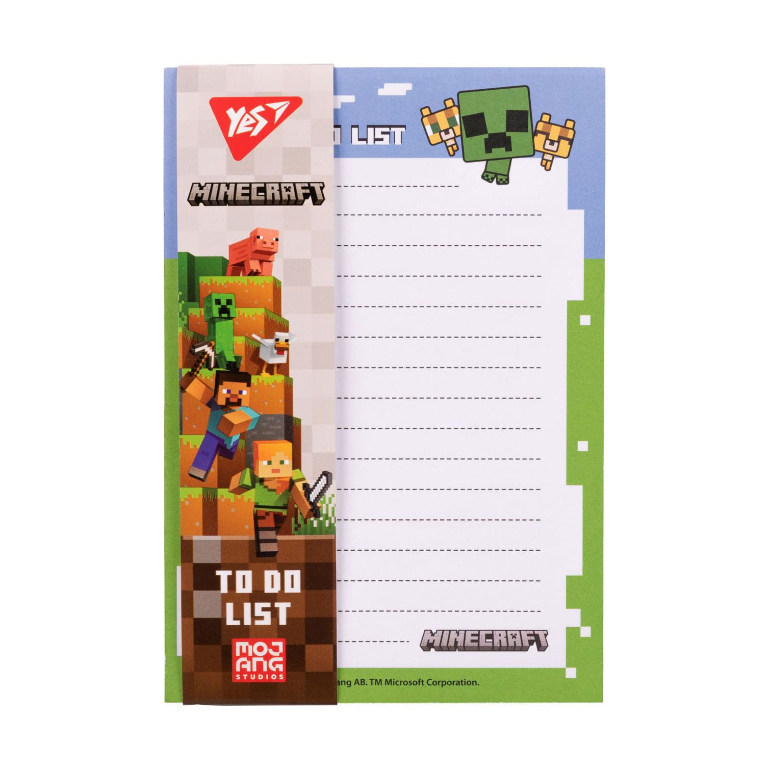 Папір для нотаток на магніті YES To Do Minecraft, 13.7*20 см, 52 аркуші (170338)