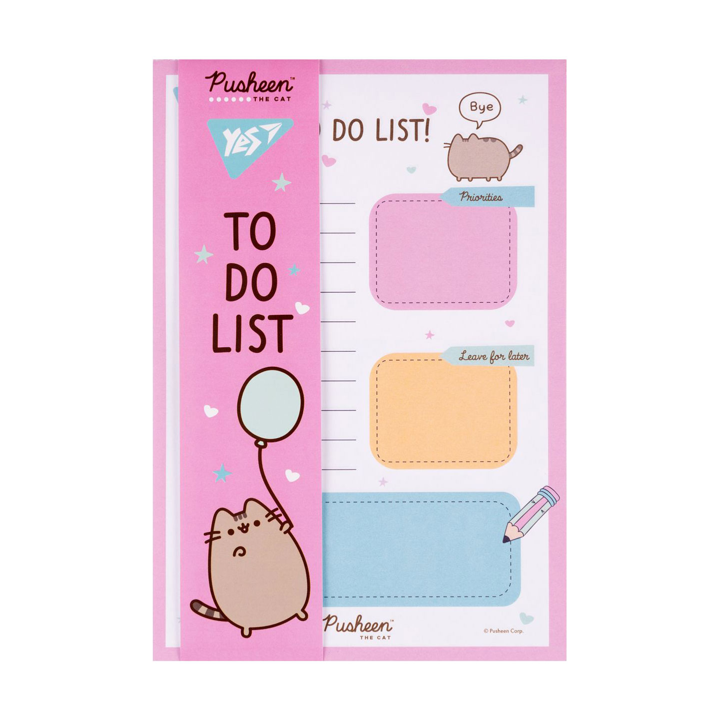 Папір для нотаток на магніті YES To Do Pusheen, 13.7*20 см, 52 аркуші (170339)