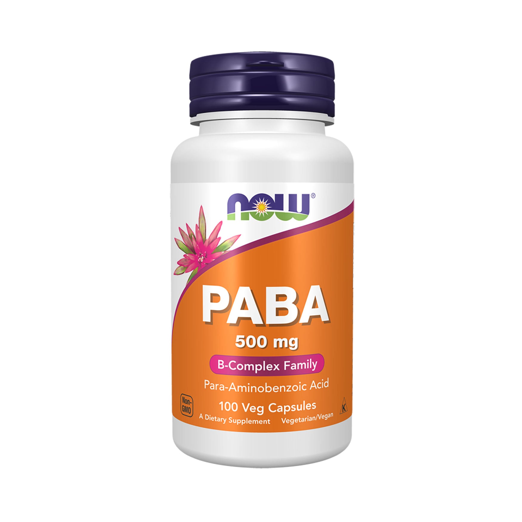 Пара-амінобензойна кислота NOW foods PABA 500 мг, 100 капсул