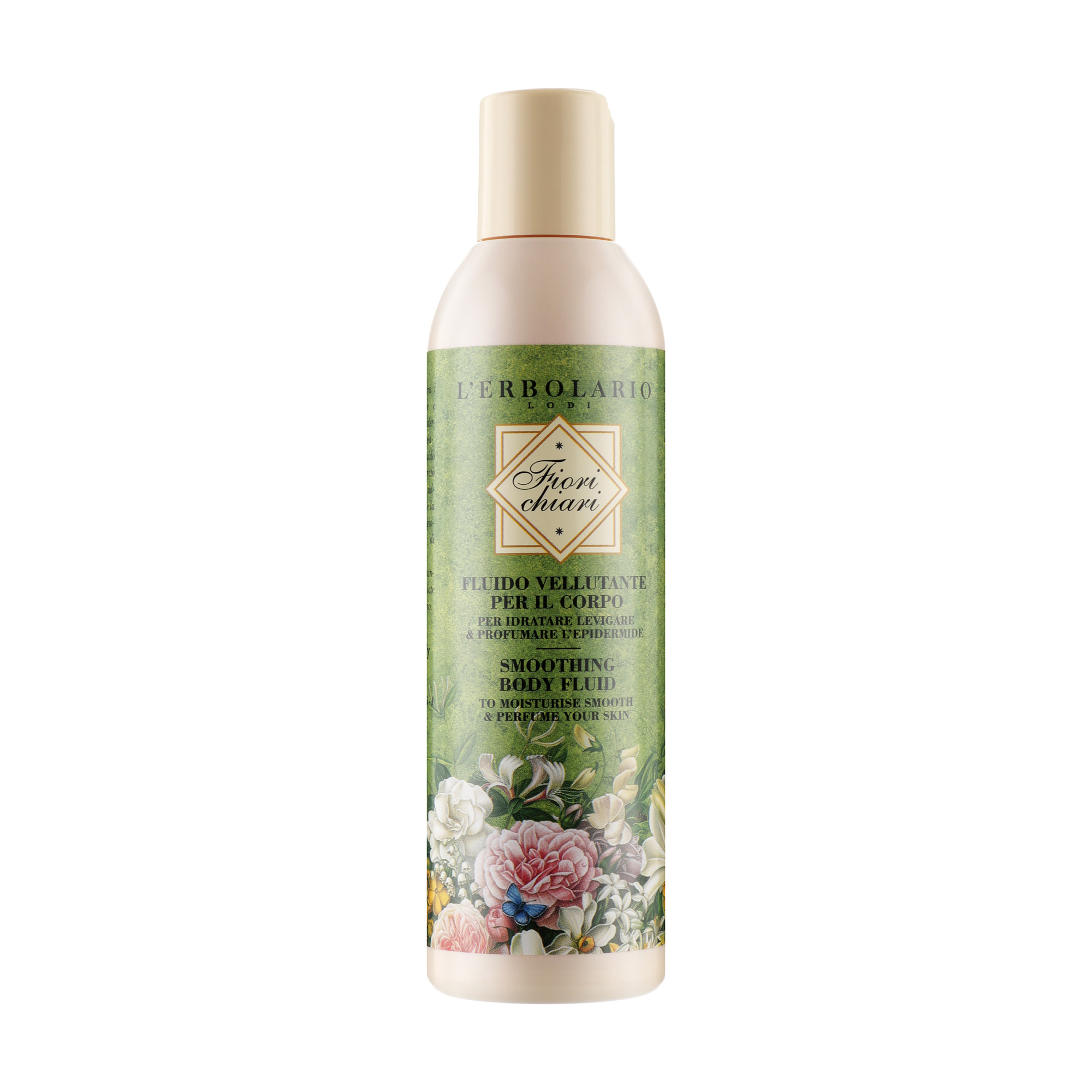 Парфумований флюїд для тіла L'Erbolario Fiori Chiari Smoothing Body Fluid Білі квіти, 200 мл