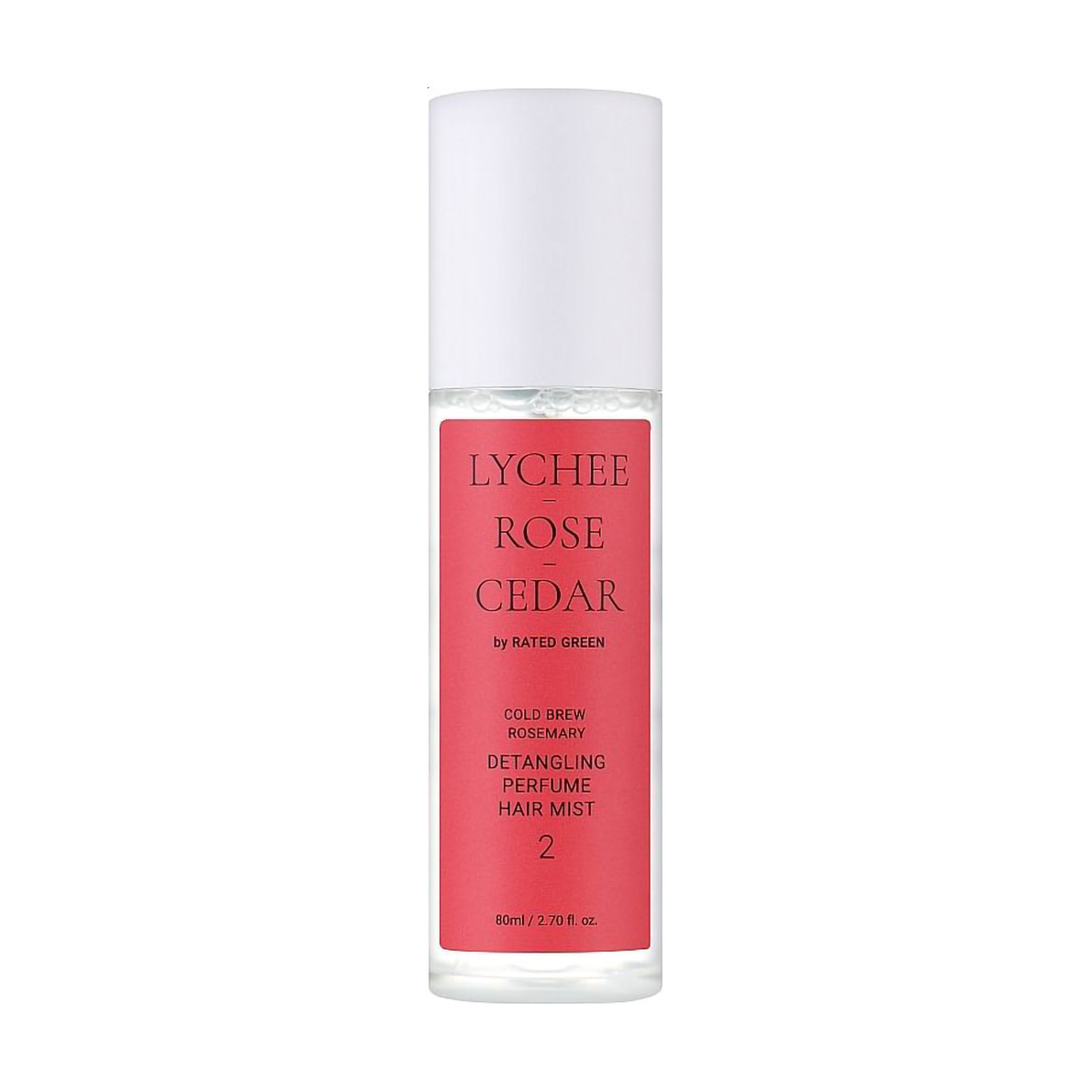 Парфумований міст для волосся Rated Green Lychee Rose Cedar Cold Brew Rosemary Detangling Perfume Hair Mist 2, 80 мл