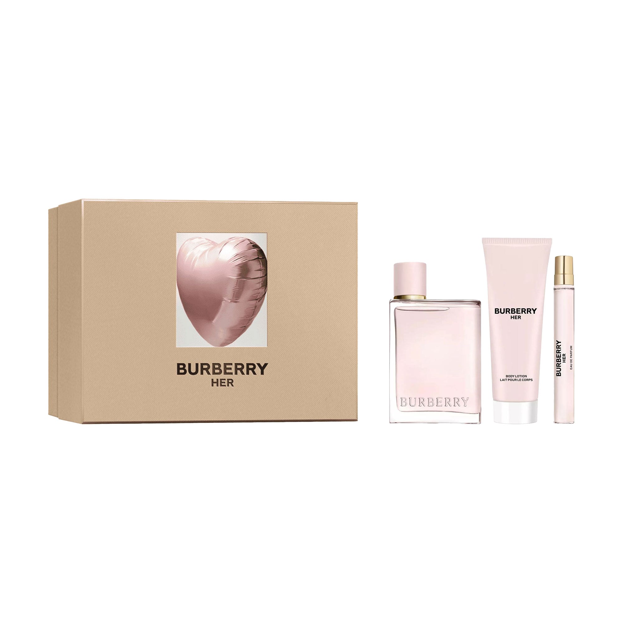 Парфумований набір Burberry Her Set жіночий (парфумована вода, 100 мл + парфумована вода, 10 мл + лосьйон для тіла, 75 мл)