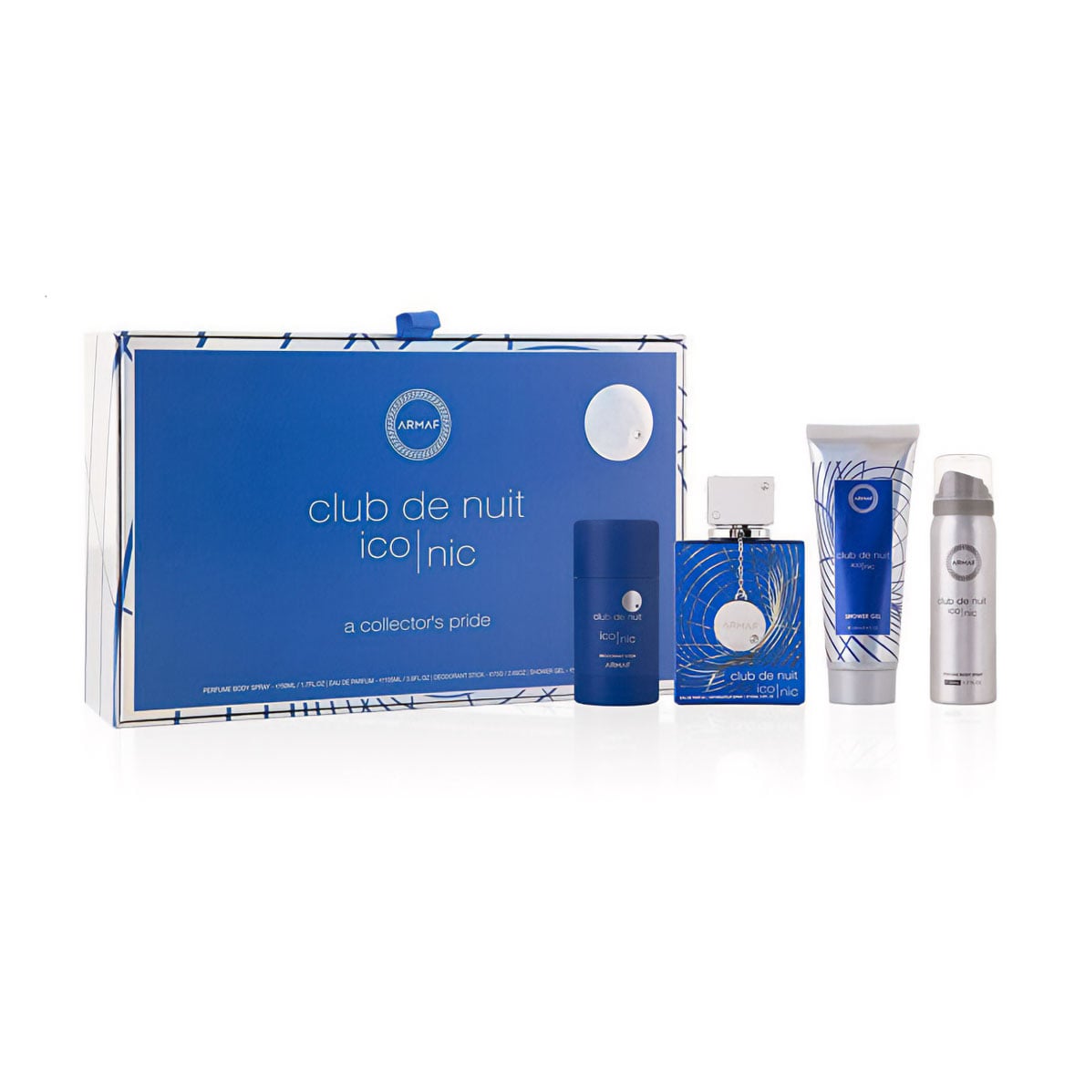 Парфумований набір чоловічий Armaf Club De Nuit Blue Iconic, 4 продукти