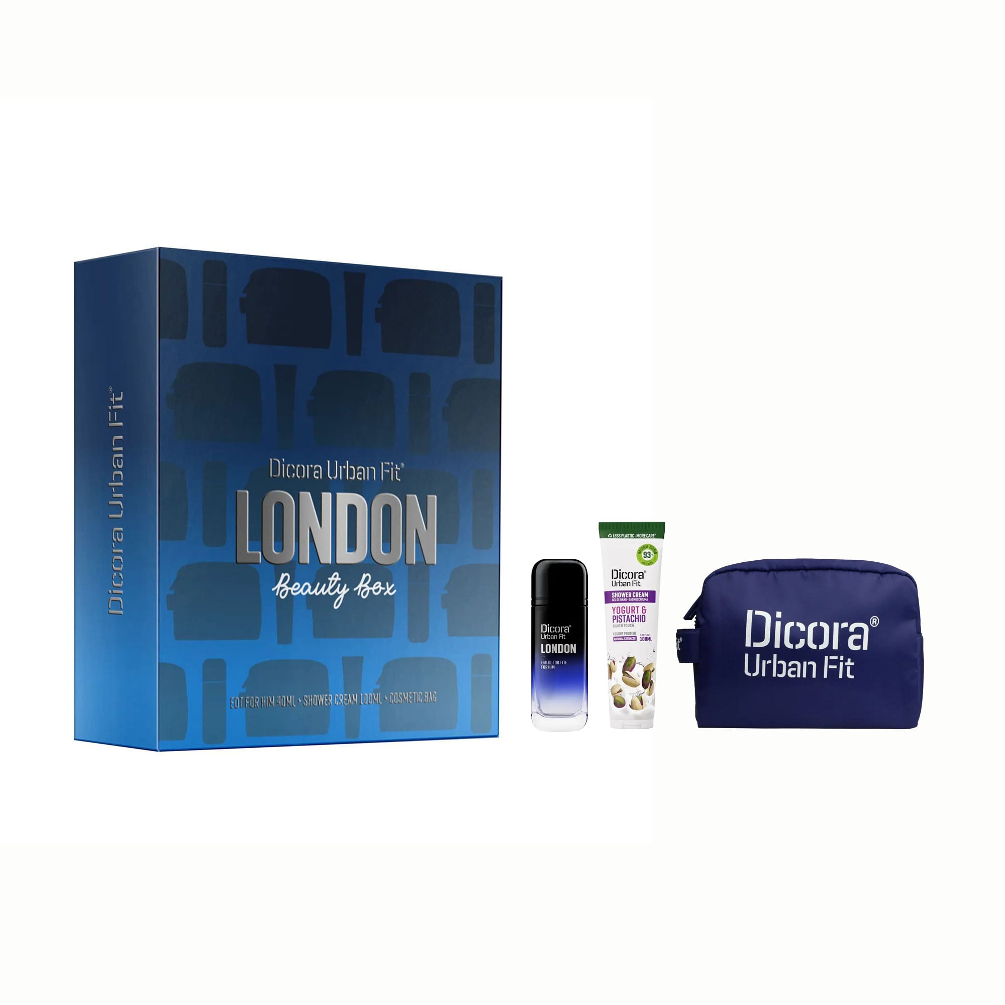 Парфумований набір чоловічий Dicora Urban Fit London (туалетна вода, 40 мл + крем-гель, 100 мл + косметичка)