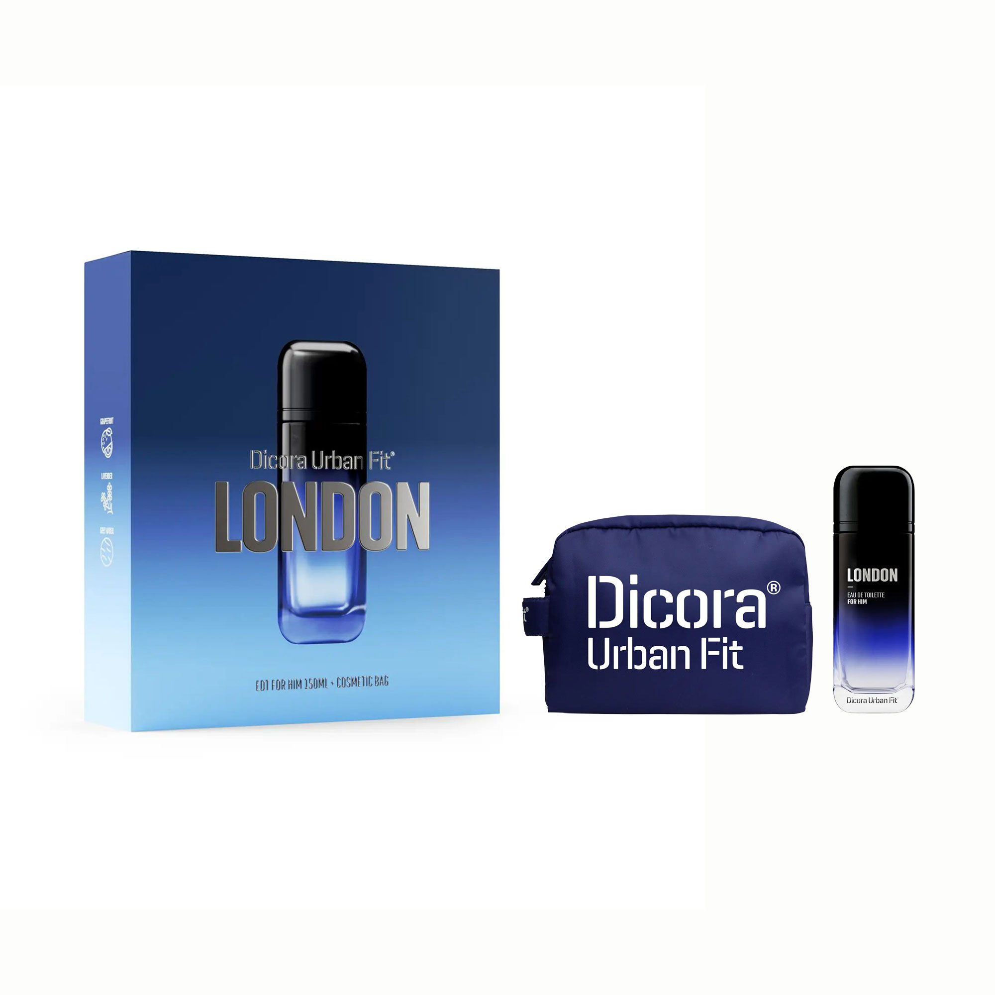 Парфумований набір чоловічий Dicora Urban Fit London (туалетна вода, 150 мл + косметичка)