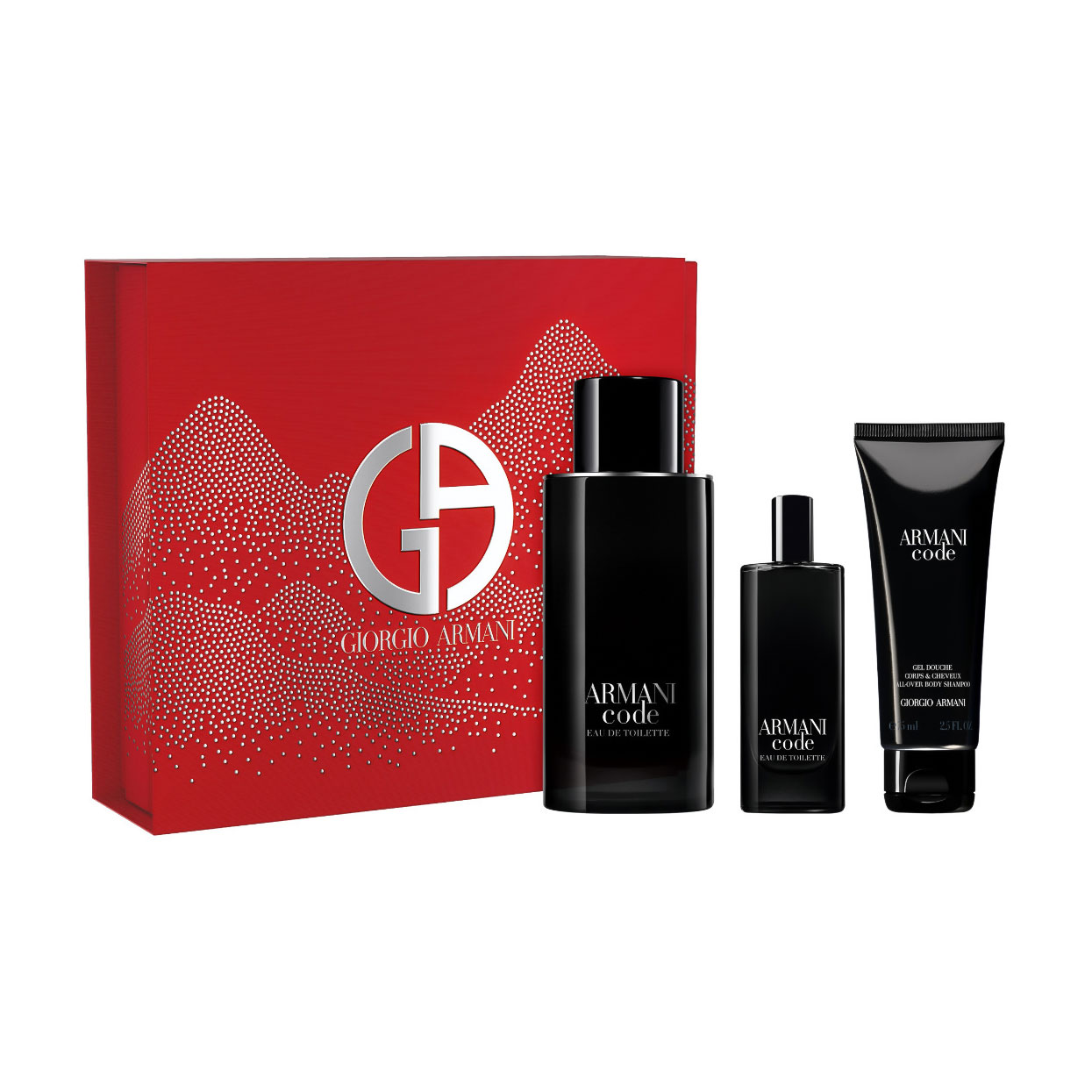 Парфумований набір чоловічий Giorgio Armani Armani Code  (туалетна вода, 125 мл + гель для душа, 75 мл + туалетна вода, 15 мл)