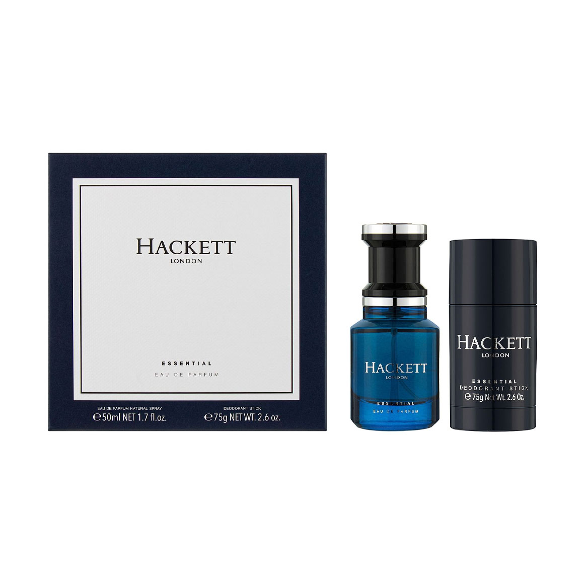 Парфумований набір чоловічий Hackett London Essential (парфумована вода, 50 мл + дезодорант-стік, 75 г)