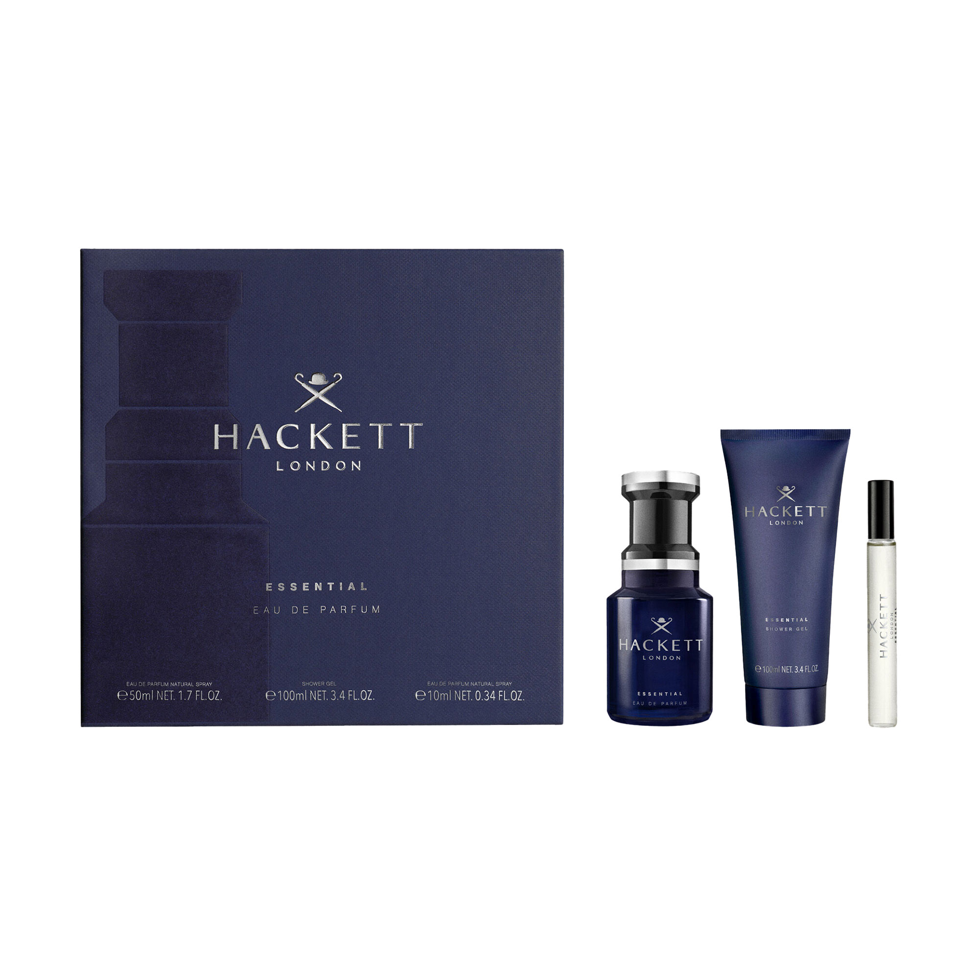 Парфумований набір чоловічий Hackett London Essential (парфумована вода, 50 мл + гель для душу, 100 мл + парфумована вода, 10 мл)