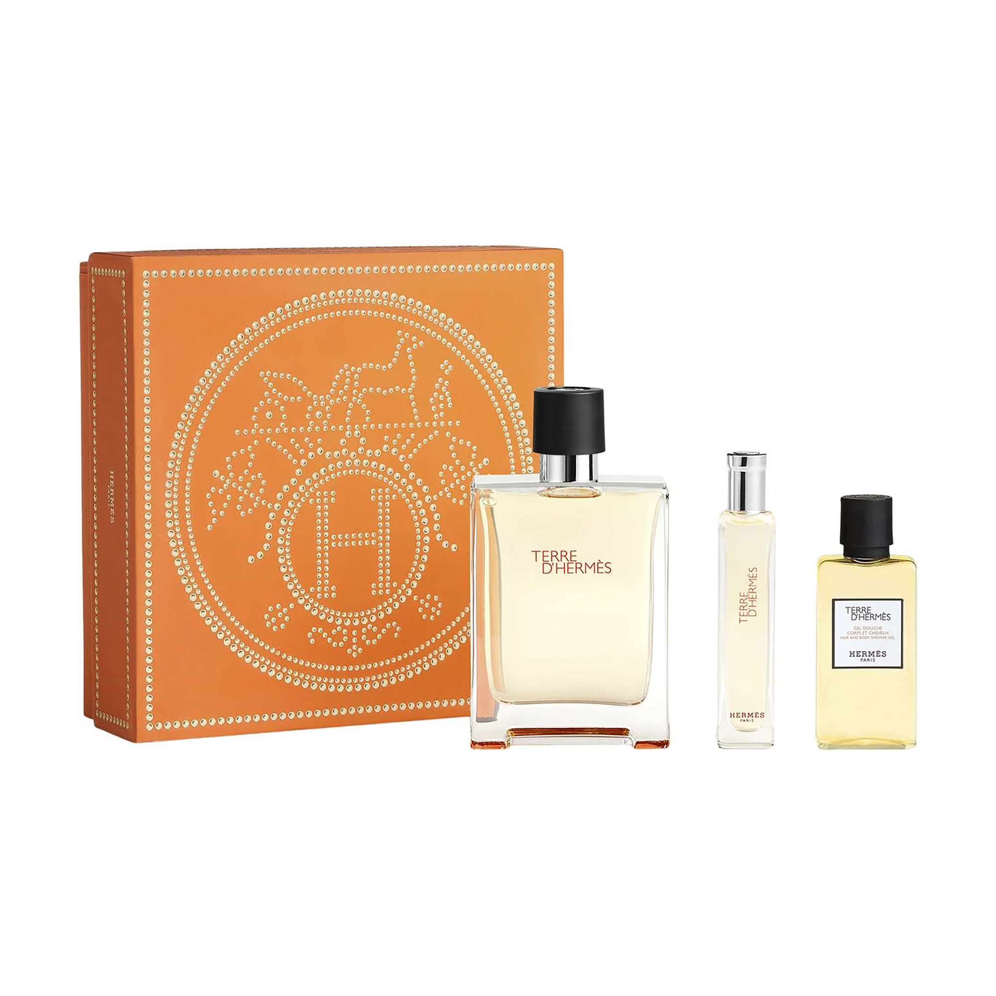 Парфумований набір чоловічий Hermes Terre d'Hermes (туалетна вода, 100 мл + гель для душу, 40 мл + туалетна вода, 15 мл)