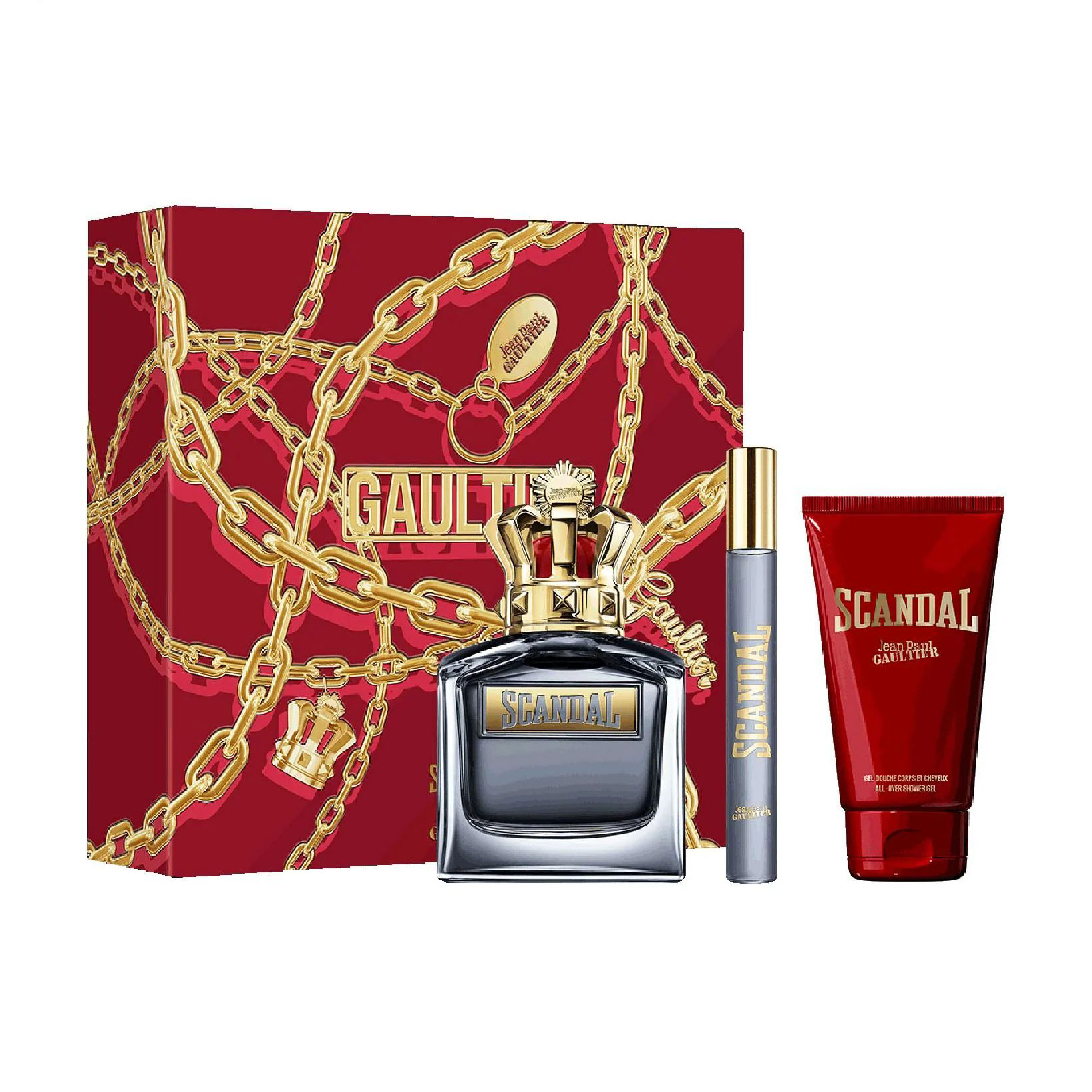 Парфумований набір чоловічий Jean Paul Gaultier Scandal Pour Homme (туалетна вода, 100 мл + гель для душу, 75 мл + туалетна вода, 10 мл)