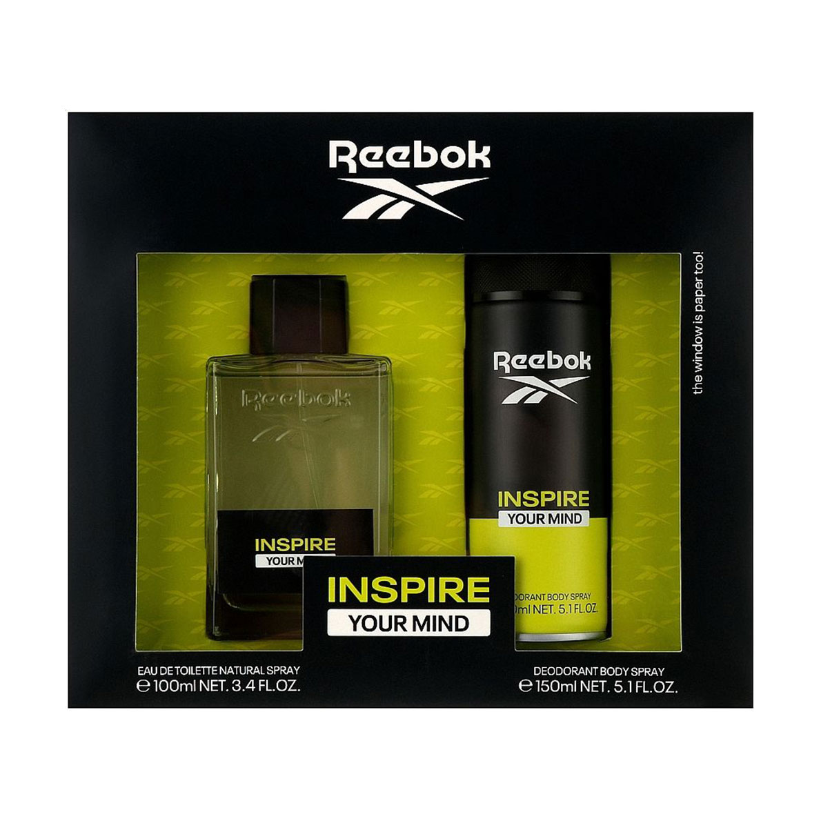 Парфумований набір чоловічий Reebok Inspire Your Mind (туалетна вода, 100 мл + дезодорант-спрей, 150 мл)