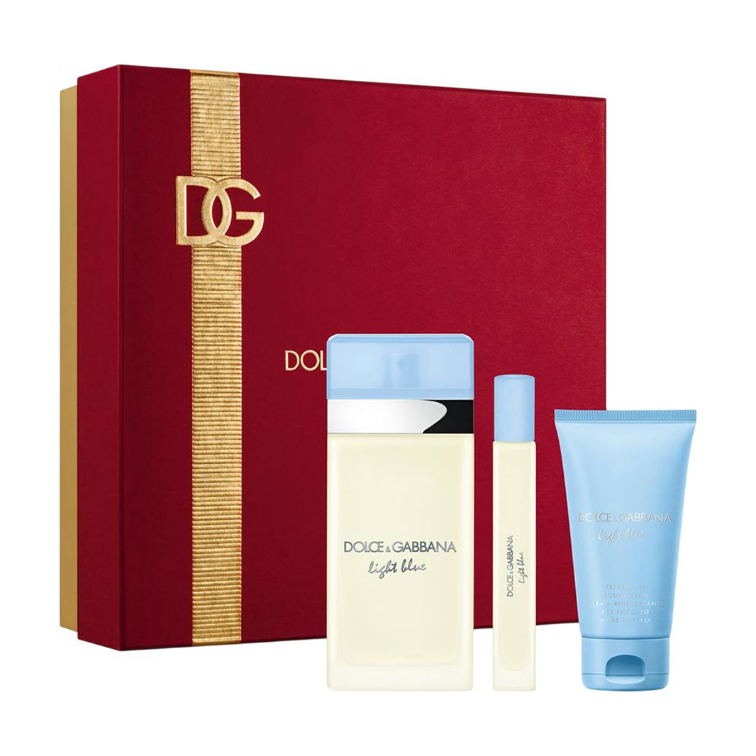 Парфумований набір Dolce &amp; Gabbana Light Blue жіночий (туалетна вода, 100 мл + туалетна вода, 10 мл + крем для тіла, 50 мл)