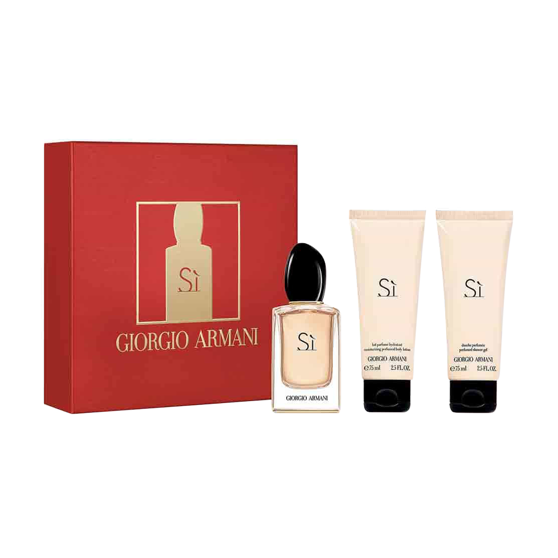 Парфумований набір Giorgio Armani Si жіночий (парфумована вода, 50 мл + гель для душу, 75 мл + лосьйон для тіла, 75 мл)