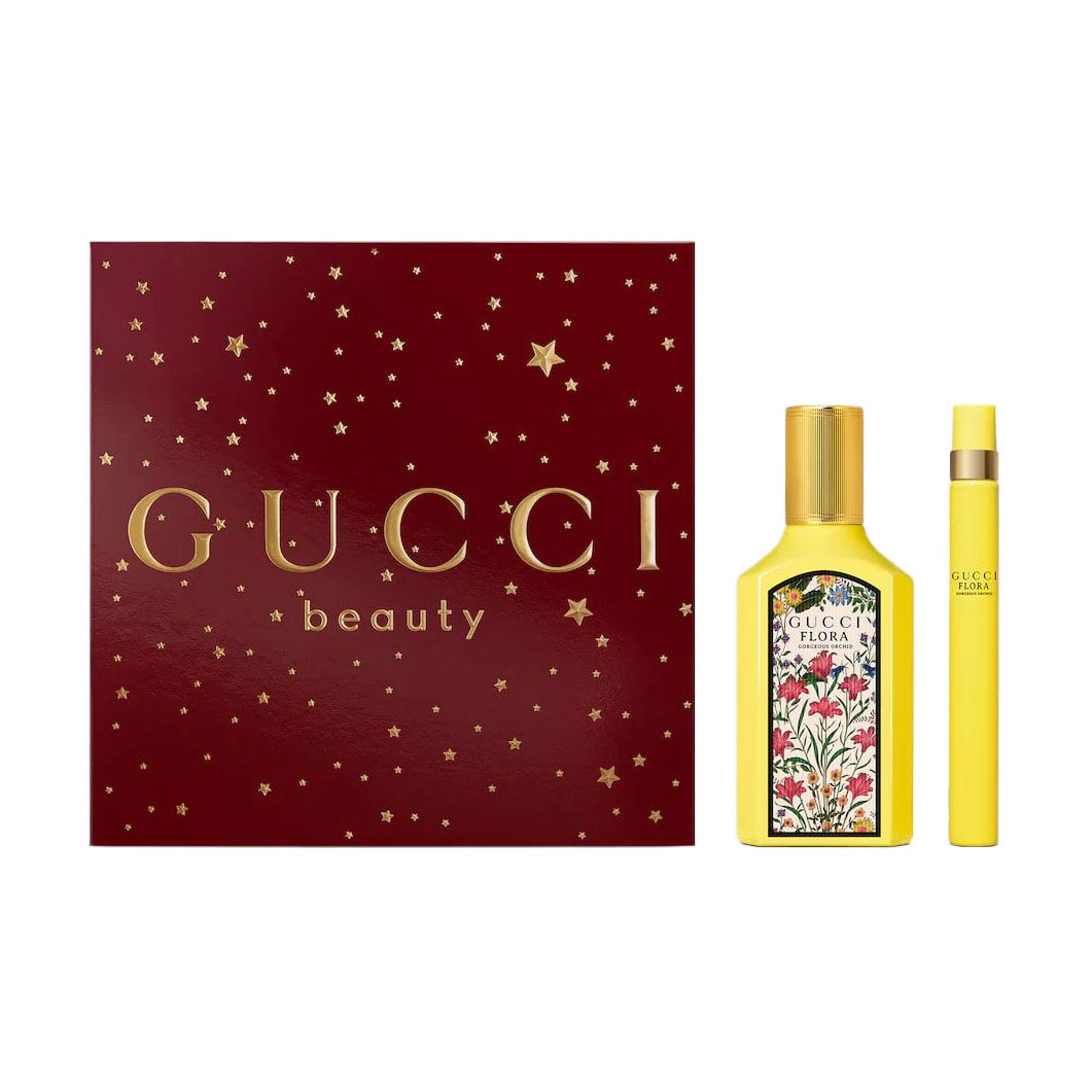 Парфумований набір Gucci Flora Gorgeous Orchid жіночий (парфумована вода, 50 мл + парфумована вода, 10 мл)