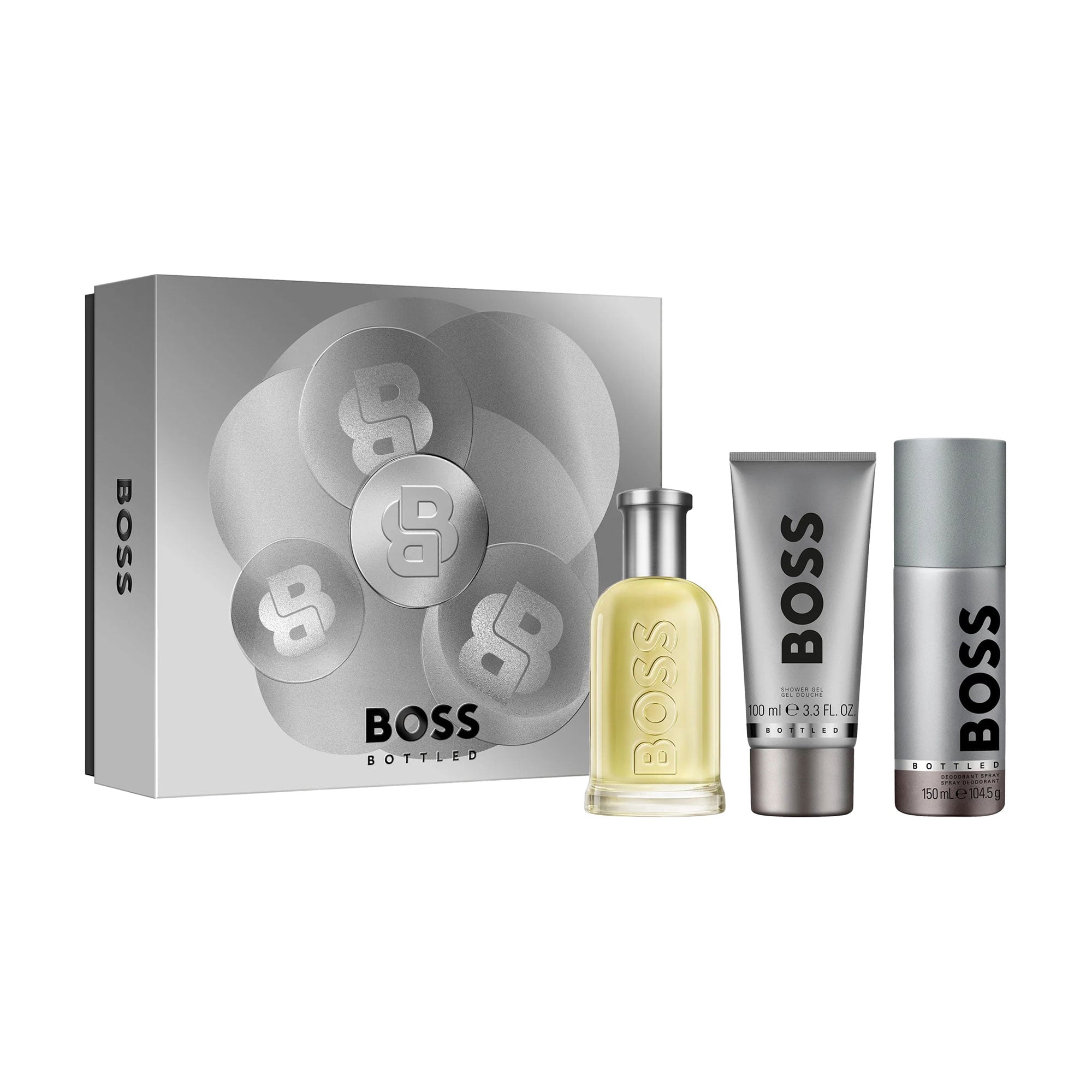 Парфумований набір Hugo Boss Bottled Set чоловічий (туалетна вода, 100 мл + дезодорант-спрей, 150 мл + гель для душу, 100 мл)